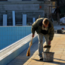 Városi Strandfürdő - Megérkezett a sátortető