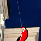 Ceglédi mikulás a templomtoronyból