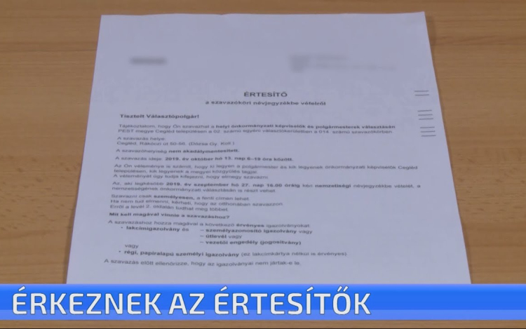 Folyamatosan érkeznek a postaládákba a választási értesítők