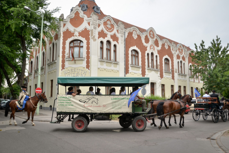 Lovasfelvonulás a belvárosban