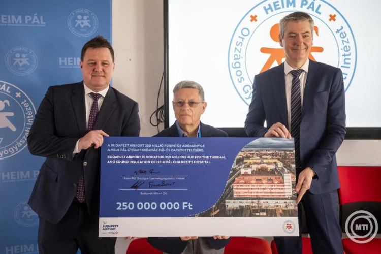 A Heim Pál gyermekkórház 250 millió forintot kap zajszigetelésre a Budapest Airporttól