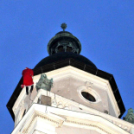 Ceglédi mikulás a templomtoronyból