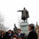 Kossuth szobor megkoszorúzása