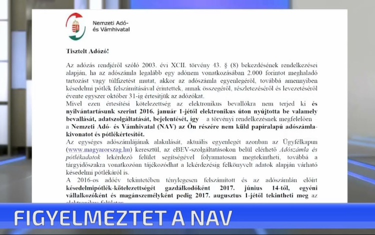 Figyelmeztet a NAV