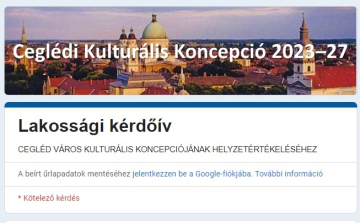 Lakossági kérdőív kulturális koncepció helyzetértékeléséhez